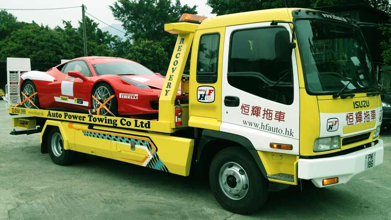 self-developed flat bed towing truck to transport your favorite cars 